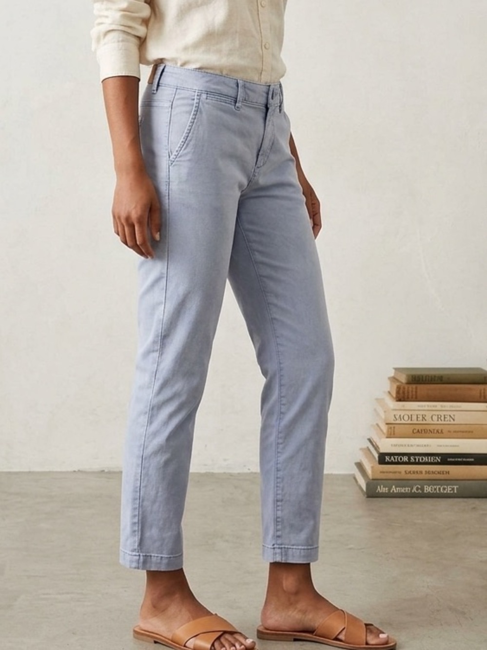 Pilcro & The Letterpress Anthropologie Hyphen Fit Womens Blue Chino Pant size 27